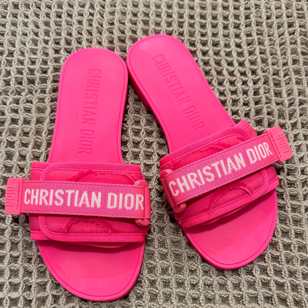 Christian Dior Pink Slide Sandals